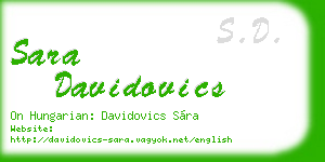 sara davidovics business card