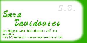 sara davidovics business card